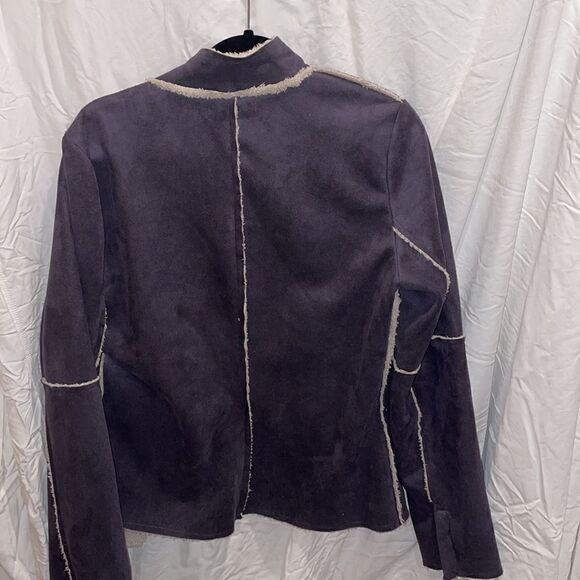 Velvet charcoal fuzzy inside jacket size S - Picture 2 of 2